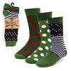 Men's Assorted (3-Pack) Green Polka Dot Socks