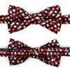 Boy's Burgundy Clipon Suspender & Geometric Bow Tie Set