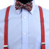 Boy's Burgundy Clipon Suspender & Geometric Bow Tie Set